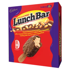 Cadbury Lunch Bar Ice Cream Bars Multipack 5x60ml