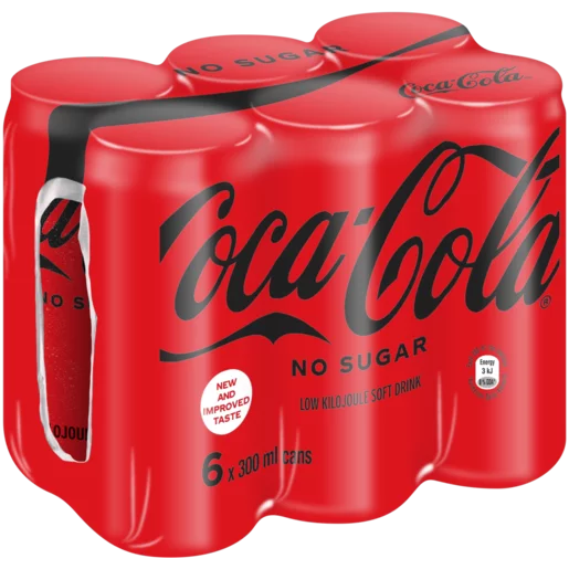 Coca-Cola Zero Soft Drink Cans 6x300ml Coca-Cola Zero Soft Drink Cans 6x300ml