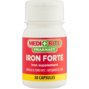 Medirite Pharmacy Iron Forte Supplement Capsules 30 Pack Medirite Pharmacy Iron Forte Supplement Capsules 30 Pack