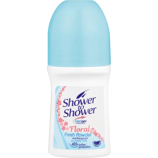 Shower To Shower Floral Fresh Powder Anti-Perspirant Roll On 50ml Shower To Shower Floral Fresh Powder Anti-Perspirant Roll On 50ml