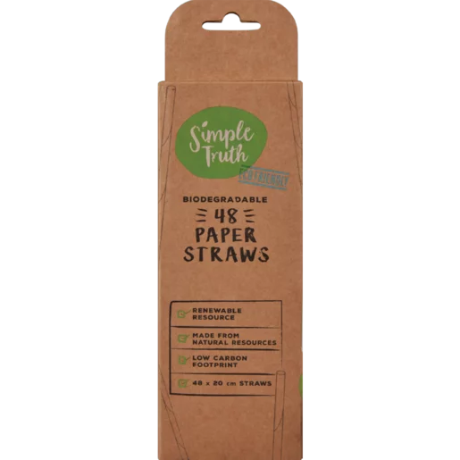 Simple Truth Eco Friendly Biodegradable Paper Straws 48 Pack Simple Truth Eco Friendly Biodegradable Paper Straws 48 Pack