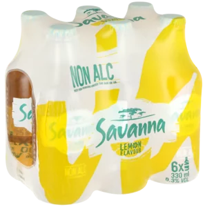 Savanna Non-Alcoholic Lemon Flavoured Cider Bottles 6x330ml Savanna Non-Alcoholic Lemon Flavoured Cider Bottles 6x330ml
