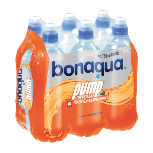 Bonaqua Peach Flavoured Still Water Pump 6x750ml Bonaqua Peach Flavoured Still Water Pump 6x750ml