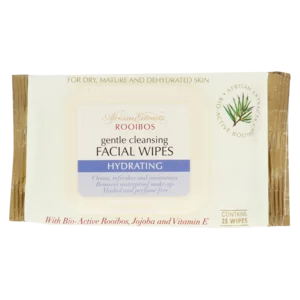 African Extracts Rooibos Hydrating Facial Wipes 25 Pack