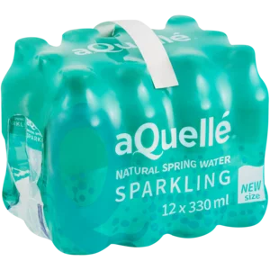 aQuellé Natural Sparkling Water Bottles 12x330ml