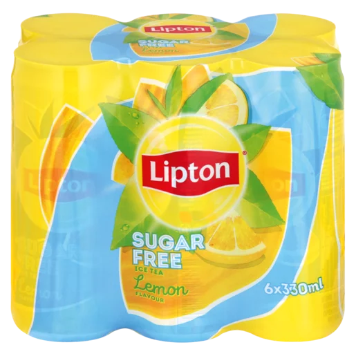 Lipton Sugar Free Lemon Flavoured Ice Tea Cans 6x330ml Lipton Sugar Free Lemon Flavoured Ice Tea Cans 6x330ml
