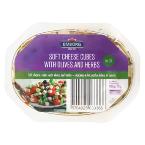 Emborg Soft Cheese Cubes With Olives & Herbs 100g Emborg Soft Cheese Cubes With Olives & Herbs 100g