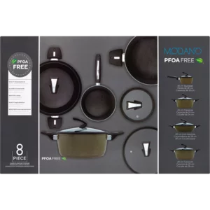Modano Forged Aluminium Olive Cookware Set 8 Piece Modano Forged Aluminium Olive Cookware Set 8 Piece