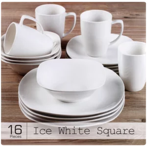 Ice White Square Dinner Set 16 Piece Ice White Square Dinner Set 16 Piece
