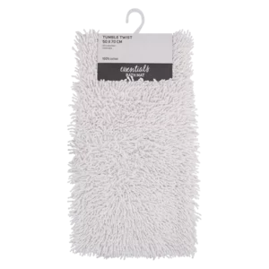 Essentials White Tumble Twist Bath Mat 50x70cm