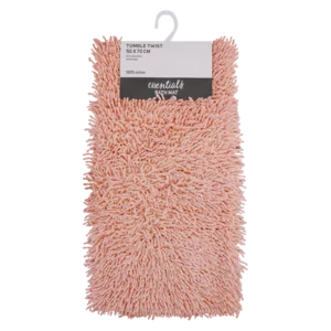 Essentials Pale Blush Tumble Twist Bath Mat 50x70cm