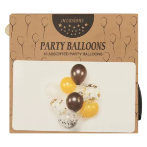 Occasions Black, White & Gold Assorted Party Balloon Set 10 Piece Occasions Black, White & Gold Assorted Party Balloon Set 10 Piece