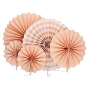 Occasions Pink Decor Fan Wheel 6 Pack