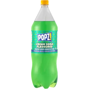 Popz Cream Soda Flavoured Carbonated Soft Drink Bottle 2L