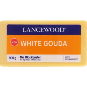 Lancewood The Blockbuster White Gouda Cheese Pack 900g Lancewood The Blockbuster White Gouda Cheese Pack 900g