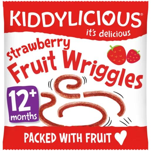 Kiddylicious Strawberry Flavoured Fruit Wriggles Snack 12g