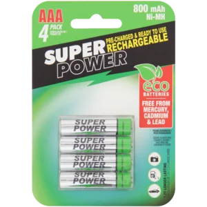 Super Power AAA Rechargeable Batteries 4 Pack Super Power AAA Rechargeable Batteries 4 Pack