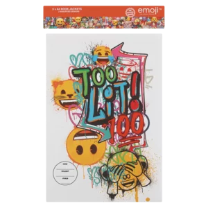 Emoji Assorted A4 Book Jackets 5 Pack Emoji Assorted A4 Book Jackets 5 Pack