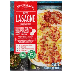 Gourmade Frozen Beef Lasagne Ready Meal 350g