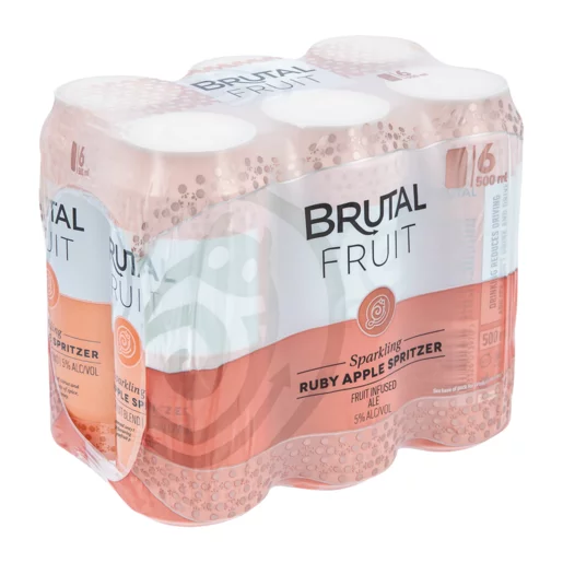 Brutal Fruit Ruby Apple Flavoured Sparkling Spritzer Cans 6x500ml Brutal Fruit Ruby Apple Flavoured Sparkling Spritzer Cans 6x500ml