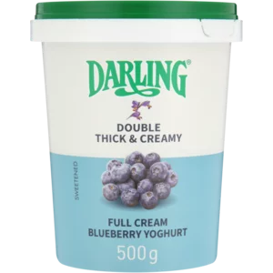 Darling Blueberry Flavoured Full Cream Yoghurt 500g Darling Blueberry Flavoured Full Cream Yoghurt 500g