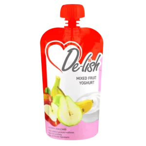 De-lish Mixed Fruit Flavoured Baby Yoghurt Pouch 110ml De-lish Mixed Fruit Flavoured Baby Yoghurt Pouch 110ml