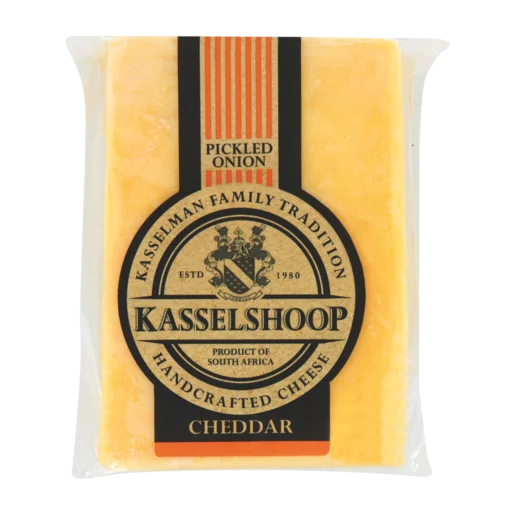 Kasselshoop Handcrafted Pickled Onion Cheddar Cheese 200g Kasselshoop Handcrafted Pickled Onion Cheddar Cheese 200g