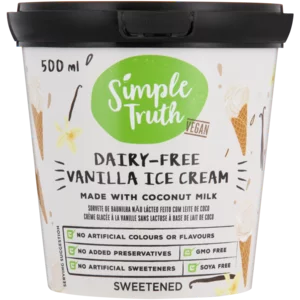 Simple Truth Vegan Dairy-Free Vanilla Ice Cream 500ml Simple Truth Vegan Dairy-Free Vanilla Ice Cream 500ml