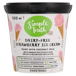 Simple Truth Dairy-Free Strawberry Flavoured Ice Cream 500g Simple Truth Dairy-Free Strawberry Flavoured Ice Cream 500g