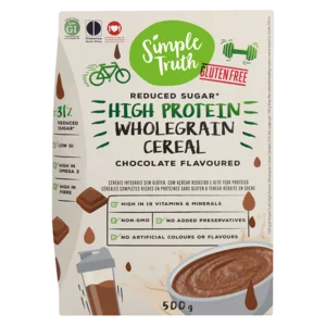 Simple Truth Gluten Free High Protein Wholegrain Chocolate Flavoured Cereal 500g Simple Truth Gluten Free High Protein Wholegrain Chocolate Flavoured Cereal 500g
