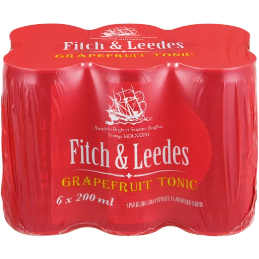 Fitch & Leedes Grapefruit Tonic Sparkling Flavoured Drink Cans 6x200ml