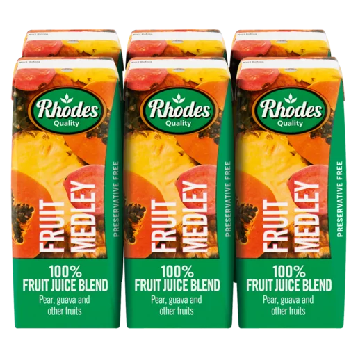 Rhodes 100% Fruit Medley Fruit Juice Blend 6x200ml Rhodes 100% Fruit Medley Fruit Juice Blend 6x200ml