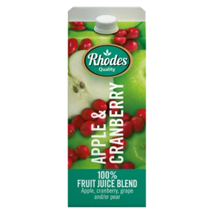 Rhodes 100% Apple & Cranberry Juice Carton 2L Rhodes 100% Apple & Cranberry Juice Carton 2L