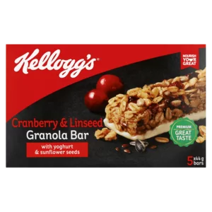 Kellogg's Cranberry & Linseed Granola Bar With Yoghurt & Sunflower Seeds 5x44g Kellogg's Cranberry & Linseed Granola Bar With Yoghurt & Sunflower Seeds 5x44g