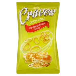 Craves Caramelised Onion Flavoured Snack Rings 60g