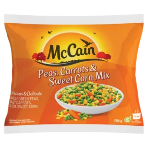 McCain Frozen Peas, Carrots & Sweet Corn Mix 750g McCain Frozen Peas, Carrots & Sweet Corn Mix 750g