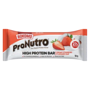 Bokomo ProNutro Creamy Strawberry Flavoured High Protein Bar 50g Bokomo ProNutro Creamy Strawberry Flavoured High Protein Bar 50g
