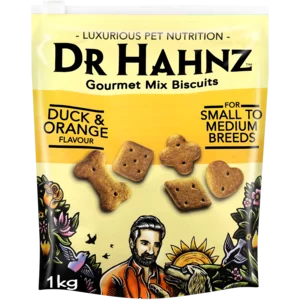 Dr Hahnz Duck & Orange Gourmet Mix Dog Biscuits 1kg Dr Hahnz Duck & Orange Gourmet Mix Dog Biscuits 1kg
