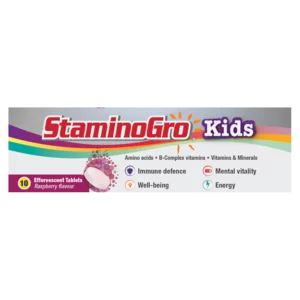 StaminoGro Raspberry Flavoured Kids Effervescent Tablets 10 Pack StaminoGro Raspberry Flavoured Kids Effervescent Tablets 10 Pack