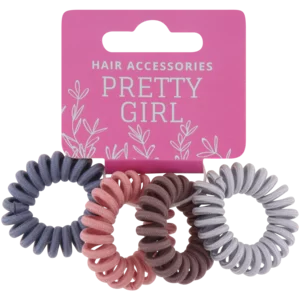 Pretty Girl Coloured Material Hair Coils 4 Pack Pretty Girl Coloured Material Hair Coils 4 Pack