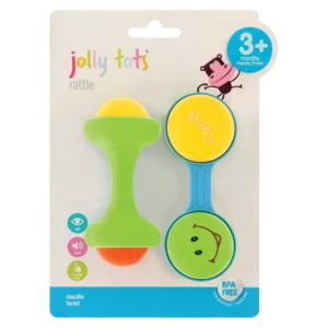 Jolly Tots Dumbbell & Shaker Rattle 2 Pack Jolly Tots Dumbbell & Shaker Rattle 2 Pack