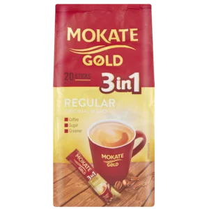 Mokate Gold 3-In-1 Regular Instant Coffee Sticks 20 Pack Mokate Gold 3-In-1 Regular Instant Coffee Sticks 20 Pack