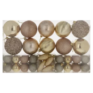 Mixed Gold Deluxe Christmas Balls 50 Piece Mixed Gold Deluxe Christmas Balls 50 Piece