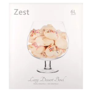 Zest Large Glass Dessert Bowl 6L Zest Large Glass Dessert Bowl 6L