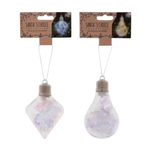 Santa's Choice Assorted Christmas Tree Bulb With Light (Single - Various Shapes)