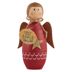 Santa's Choice Large Red Christmas Wooden Angel Santa's Choice Large Red Christmas Wooden Angel