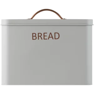 Grey & Rose Gold Steel Bread Bin