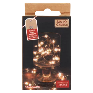 Santa's Choice Christmas LED Copper Wire Lights 60 Pack Santa's Choice Christmas LED Copper Wire Lights 60 Pack