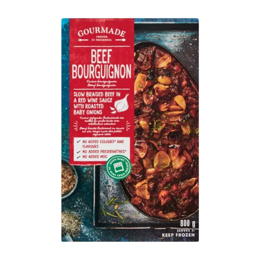 Gourmade Frozen Beef Bourguignon Ready Meal 800g Gourmade Frozen Beef Bourguignon Ready Meal 800g