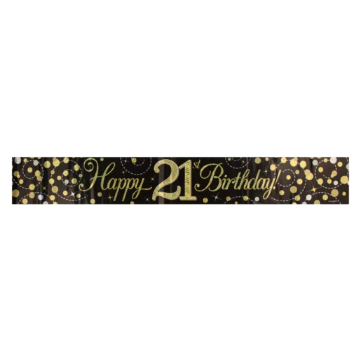 Oaktree UK Gold Sparkling Fizz Happy 21st Birthday Banner 2.7m Oaktree UK Gold Sparkling Fizz Happy 21st Birthday Banner 2.7m